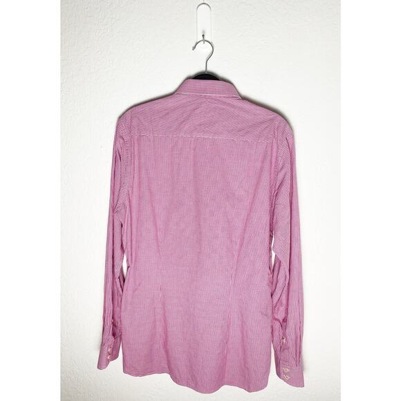 Ted Baker Endurance Mens Long Sleeve Button Down Shirt Red White Gingham Paisley - Picture 2 of 11